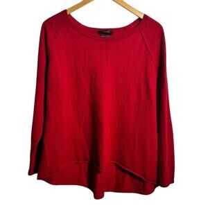 Tahari Extrafine Marino Wool Pull Over Sweater Women 3X Red Minimal Capsule Cozy